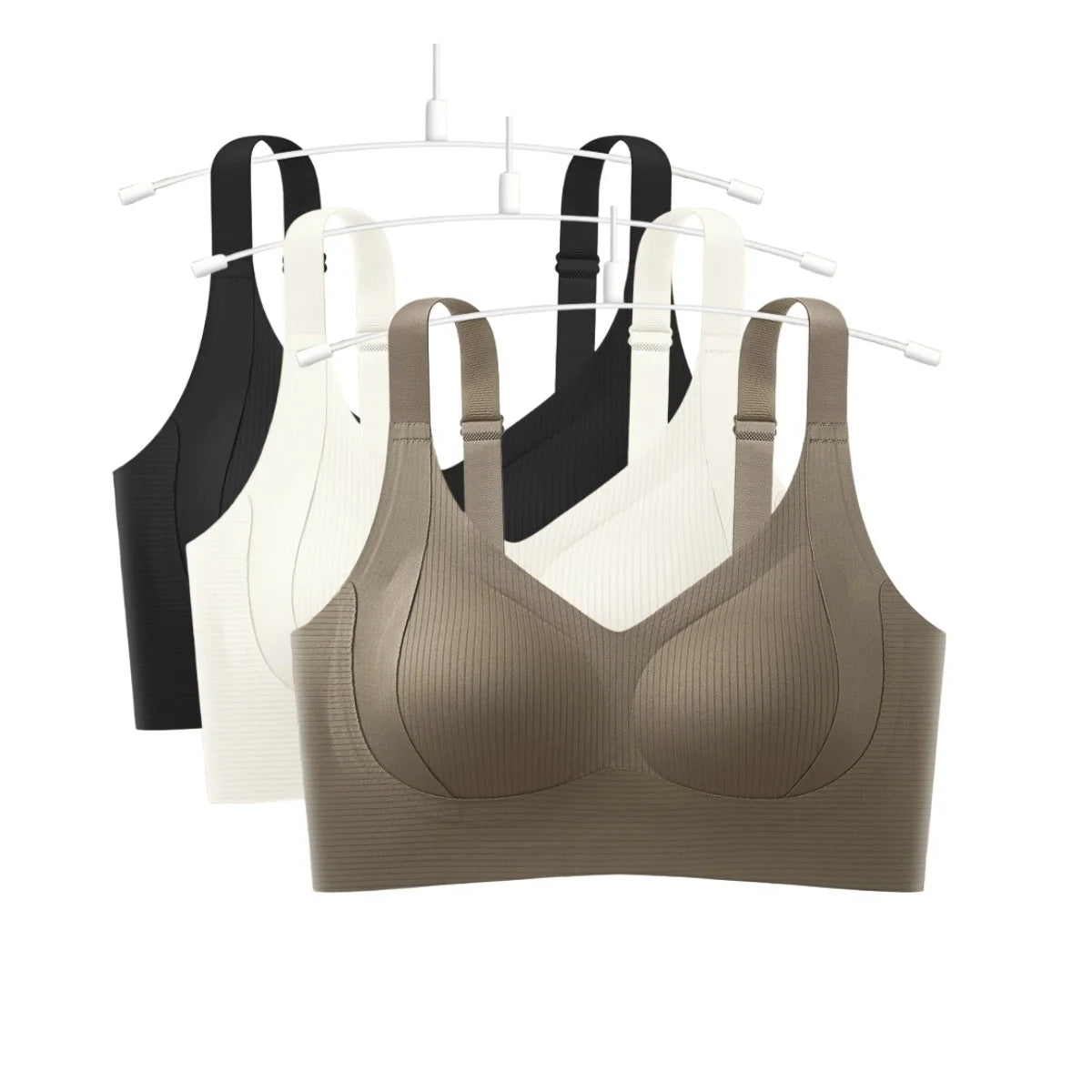 CowLost | product_id-3pcs-plus-size-seamless-push-up-bras-with-adjustable-straps-sizes-m-4xl |8