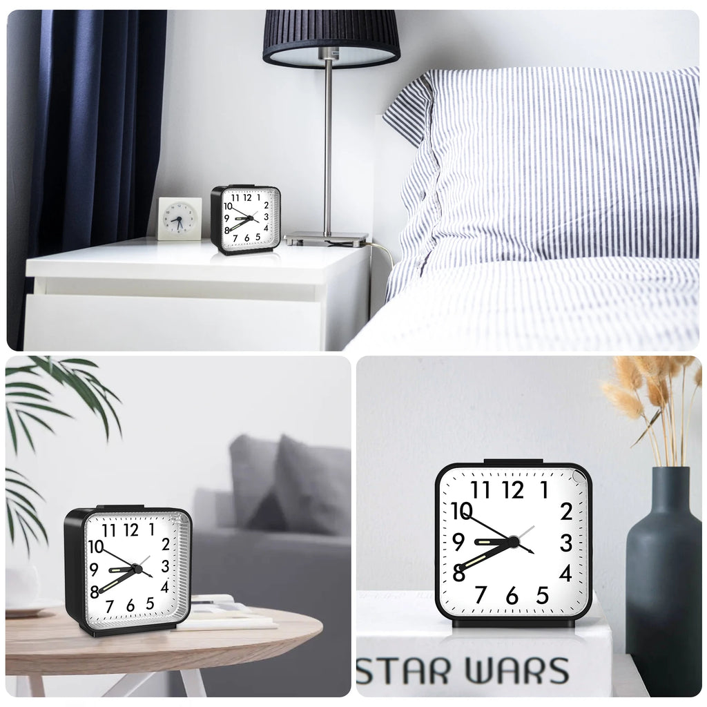 ORIA Analog Mechanical Alarm Clock Small Portable Bedside Desk Clock 4 Colors