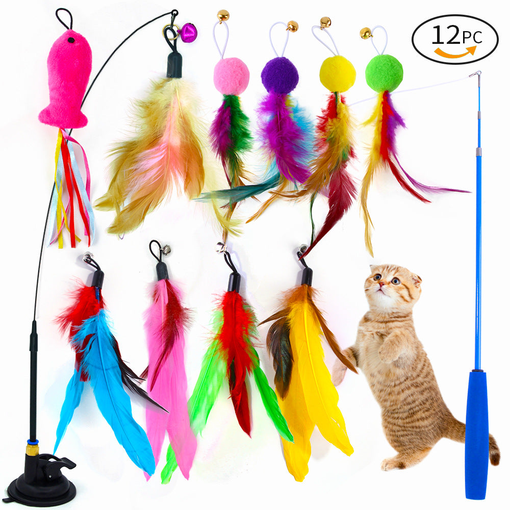 CowLost | cat-treats-handfree-interactive-cat-feather-wand-toy-with-suction-cup |12