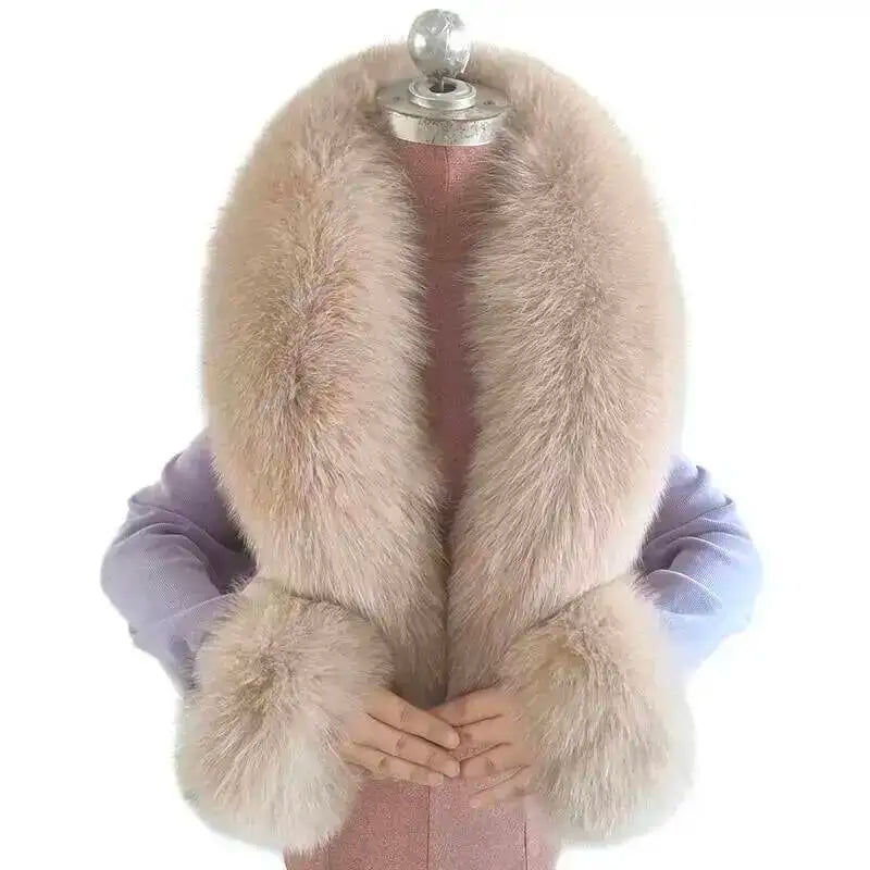 CowLost | winter-natural-fox-fur-scarf-and-cuff-set |16