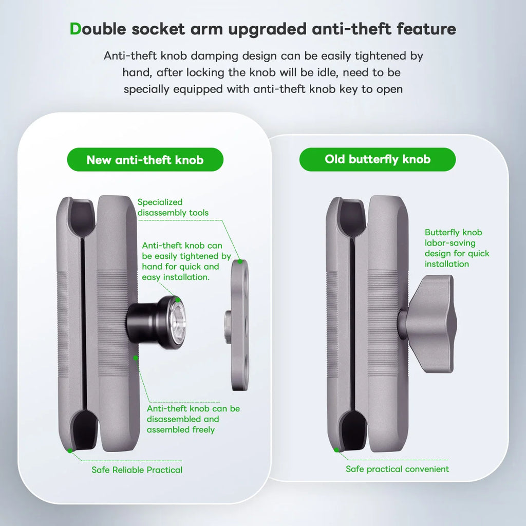 CowLost | product_id-fanaue-aluminum-anti-theft-double-socket-arm-with-25mm-ball-1-adapter-for-ram-mounts-bike-phone-holder |8