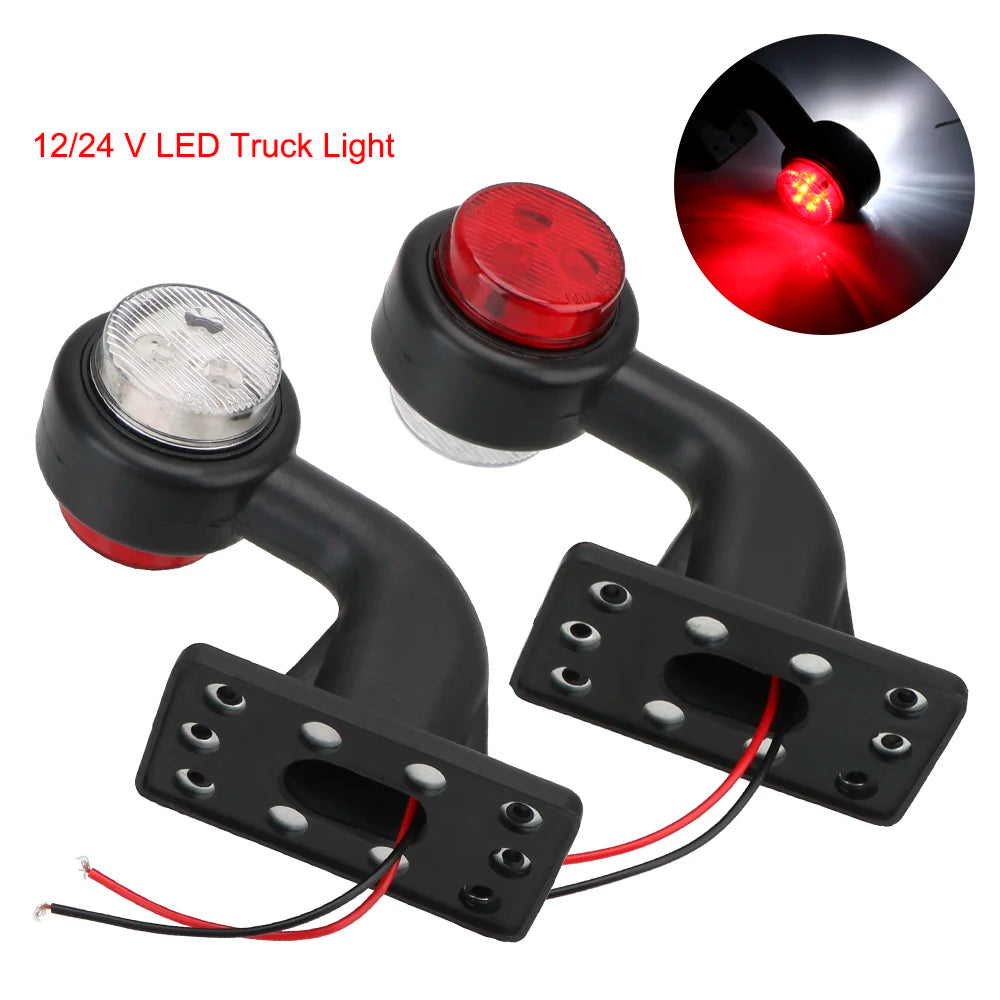 CowLost | truck-lamp-12-24v-led-side-marker-light-indicator-lamp-car-styling-red-white-tail-light-assembly-2pcs-set |1