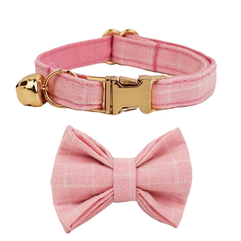 CowLost | cat-furniture-adjustable-cat-collar-with-bowknot-and-safety-release |25