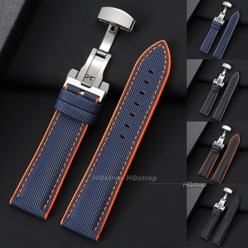 CowLost | 20-22-24mm-carbon-fiber-watch-strap-unisex-silicone-watchband-sport-strap-for-smart-watch-waterproof-butterfly-buckle-bracelets |7