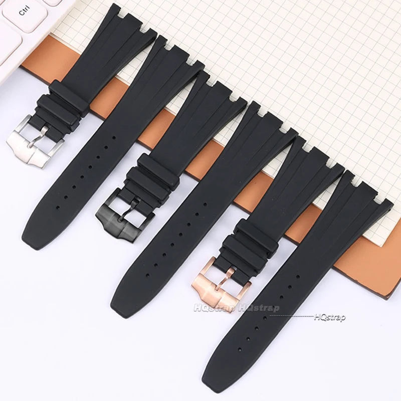 CowLost | product_id-26-27mm-waterproof-soft-silicone-strap-with-link-pin-for-ap-royal-oak-ga2100-ga-2110-replacement-watchband |10