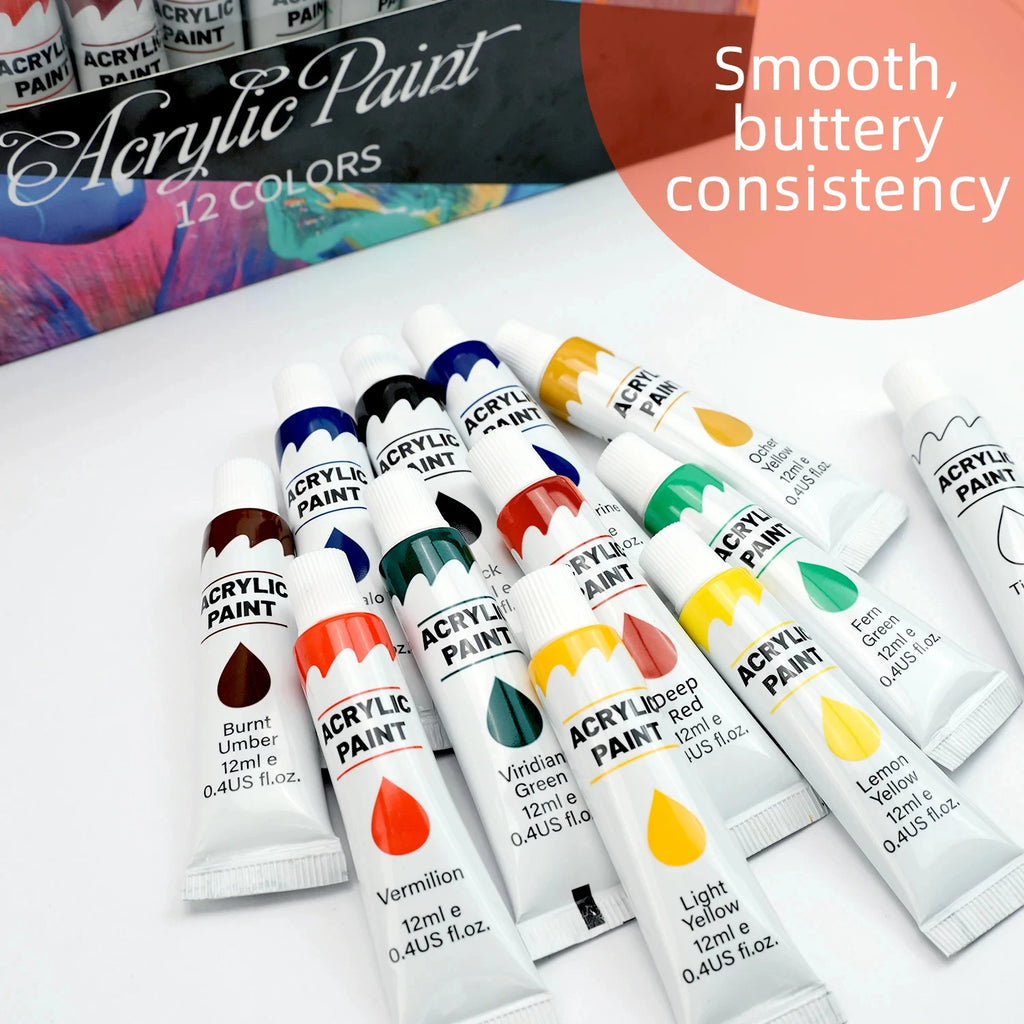 CowLost | painting-canvas-product_id-acrylic-paint-set-12-24-colors-12ml-non-toxic-for-canvas-wood-fabric-glass-rock |5