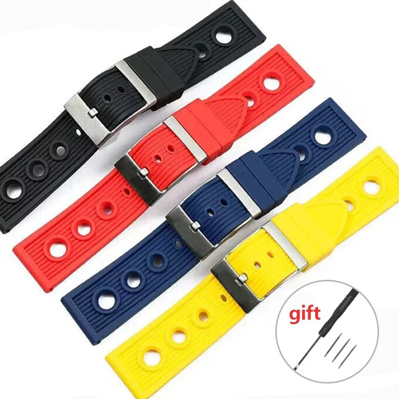 CowLost | product_id-22mm-waterproof-breathable-silicone-wrist-strap-for-rolex-and-seiko-watches |1