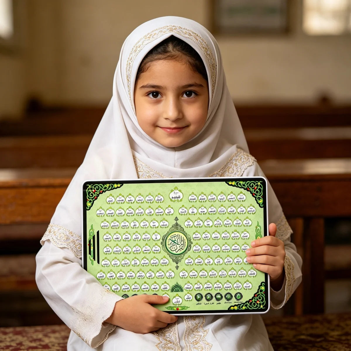 Portable Arabic Kids Educational Learning Pad, Interactive Preschool Multilingual Toy