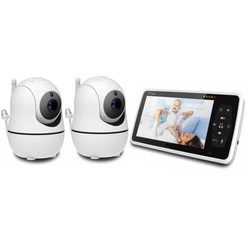 CowLost | baby-transport-accessories-babystar-5-inch-video-baby-monitor-with-two-cameras-audio-night-vision-and-4x-zoom |1