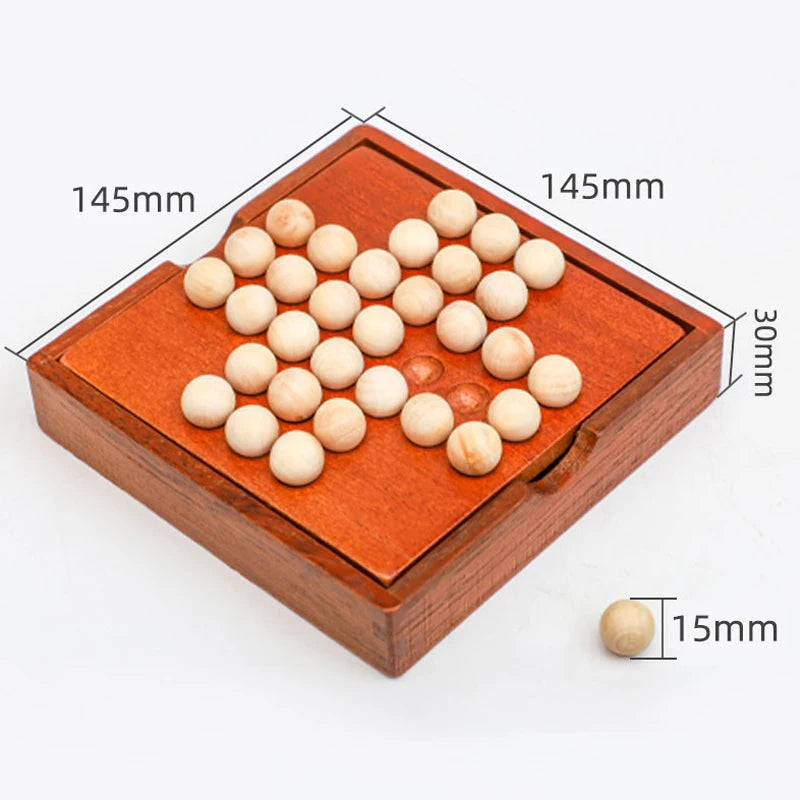 CowLost | wood-single-player-chess-marble-solitaire-board-game-iq-logic-challenges-for-adults |6