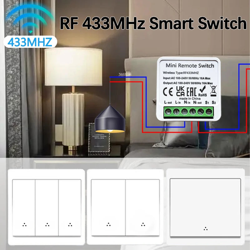CowLost | wireless-receivers-product_id-rf433mhz-wireless-1-3-gang-wall-light-switch-panel-with-16a-relay-receiver-for-led-lamps |1