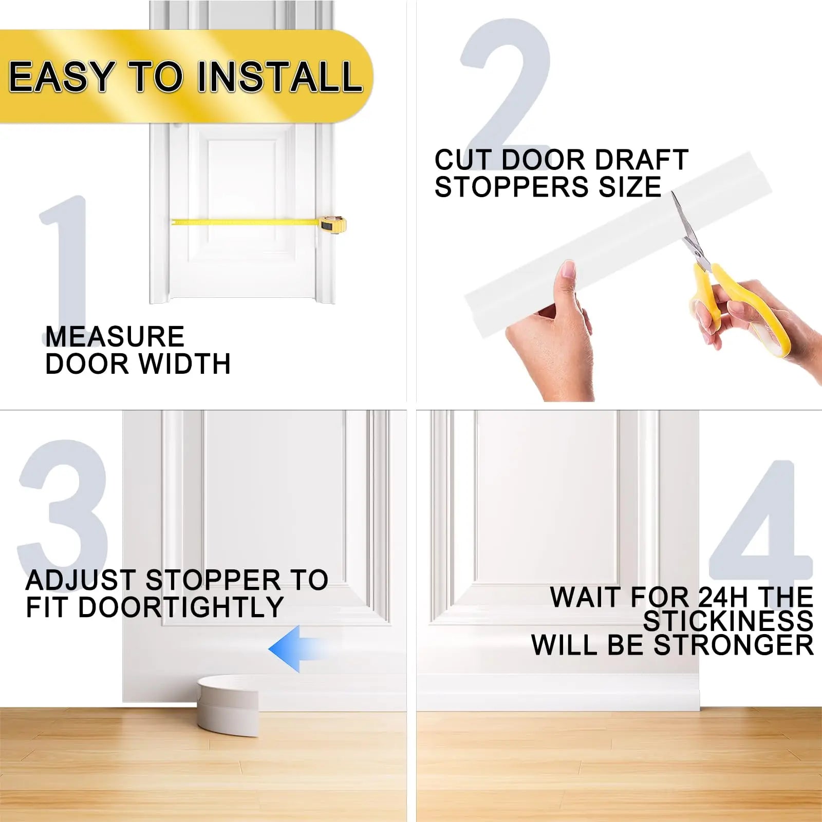 CowLost | 1-2m-door-draft-stopper-sweep-under-door-gap-filler-seal-strip |13
