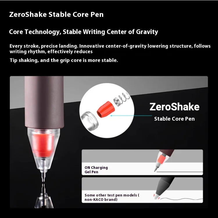CowLost | product_id-kaco-on-zero-0-5mm-black-retractable-refillable-gel-pen-smooth-writing |3