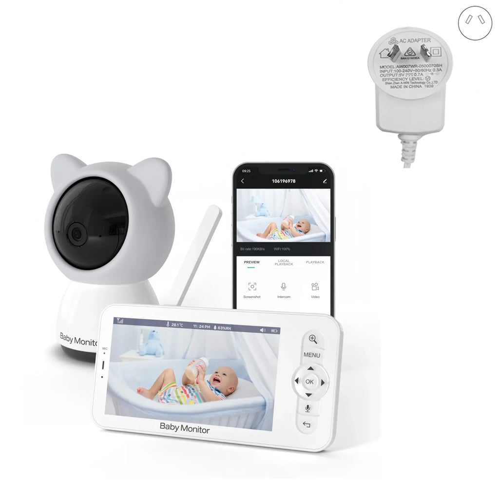 CowLost | baby-transport-accessories-babystar-5-inch-hd-wifi-baby-monitor-with-lcd-video-camera-and-mobile-app-control |9