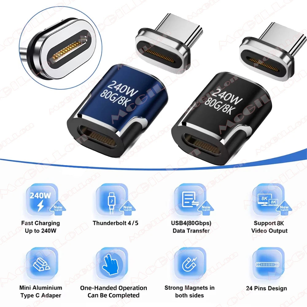 CowLost | product_id-usb4-thunderbolt-5-magnetic-usb-c-to-usb-c-adapter-240w-pd-fast-charging-80gbps-8k-60hz |8