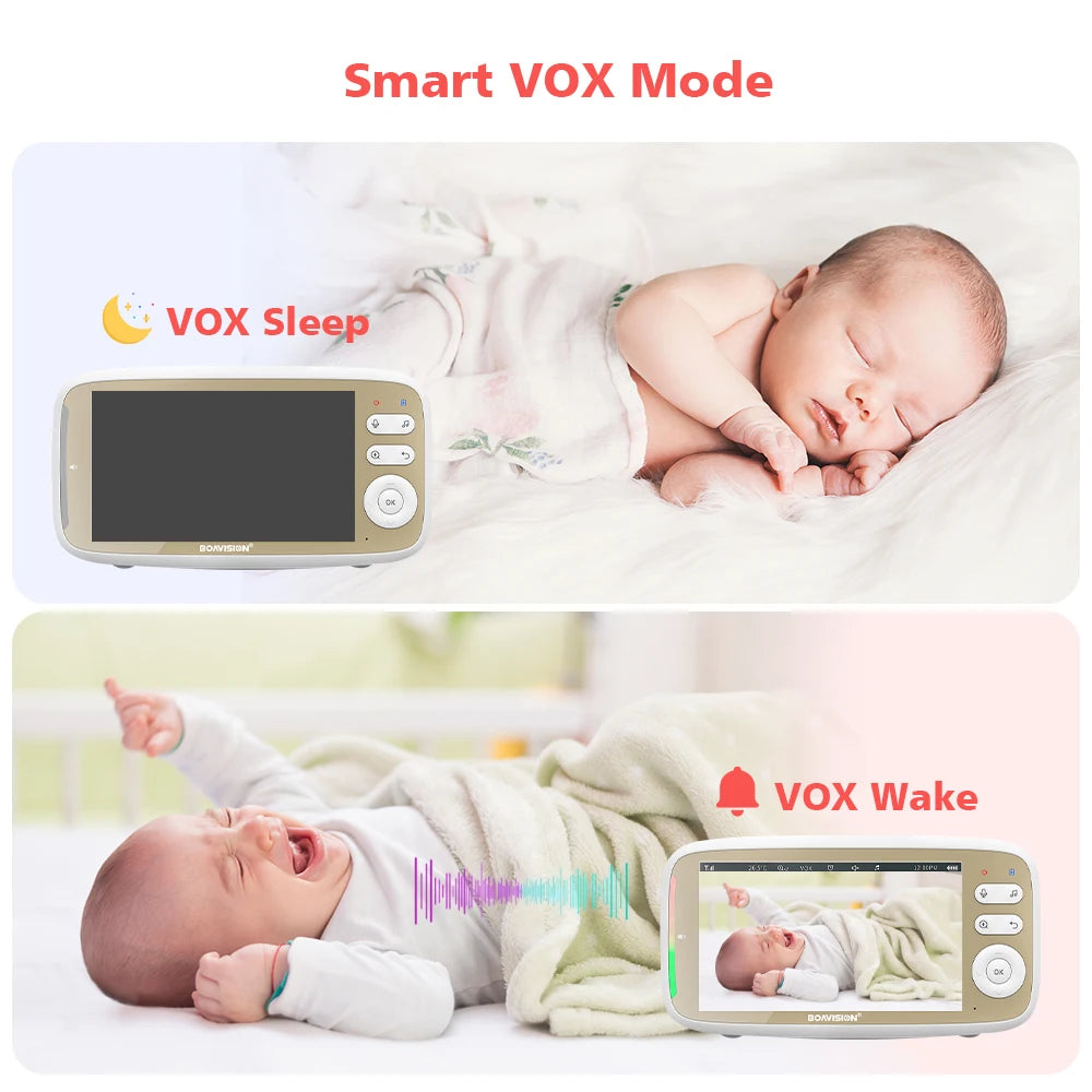 CowLost | vb803-baby-monitor-5-inch-720p-larger-display-with-camera-330-pan-135-tilt-3x-zoom-2-way-audio-night-vision-babysitter-camera |13