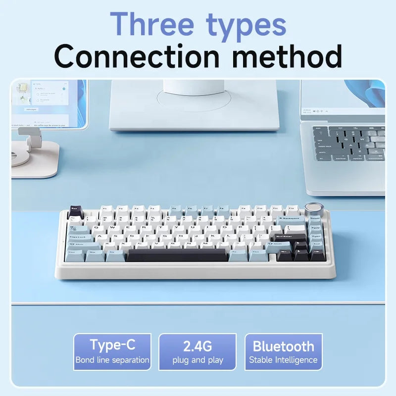 CowLost | aula-f75-oem-rgb-customized-hot-swap-pbt-75-80-keys-bluetooth-5-0-2-4g-wireless |2