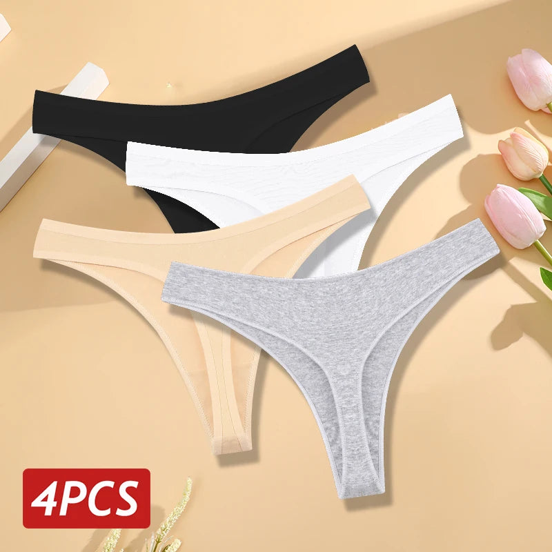 CowLost | activewear-pants-4pcs-seamless-cotton-womens-low-rise-panties-set |19