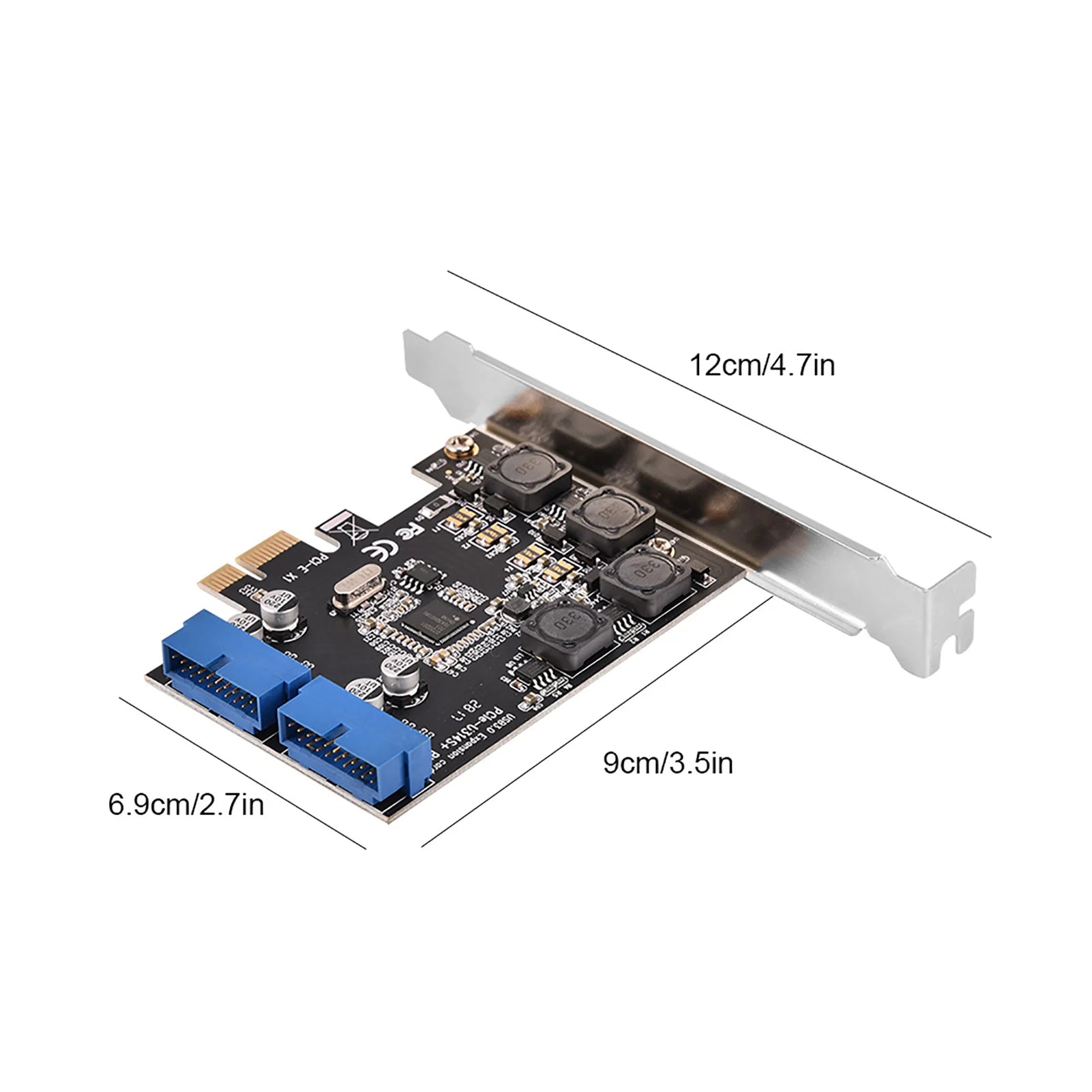 CowLost | pci-e-usb-3-0-header-pcie-pciexpress-to-internal-2-port-19pin-header-usb-3-0-expansion-card-with-low-profile |9