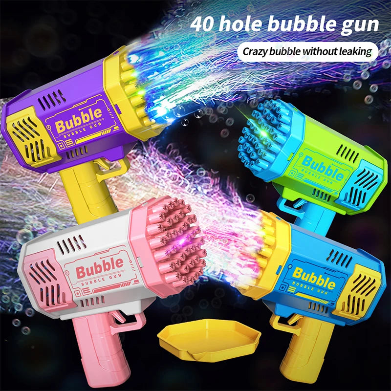 CowLost | product_id-childrens-40-hole-portable-automatic-bubble-gun-toy-with-light-no-battery-needed |1