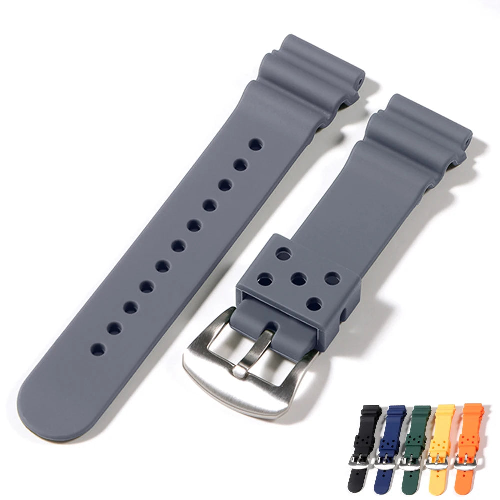 20mm 22mm Silicone Watch Strap for Seiko SKX007 SKX009 Sports Water Resistant Unisex Band