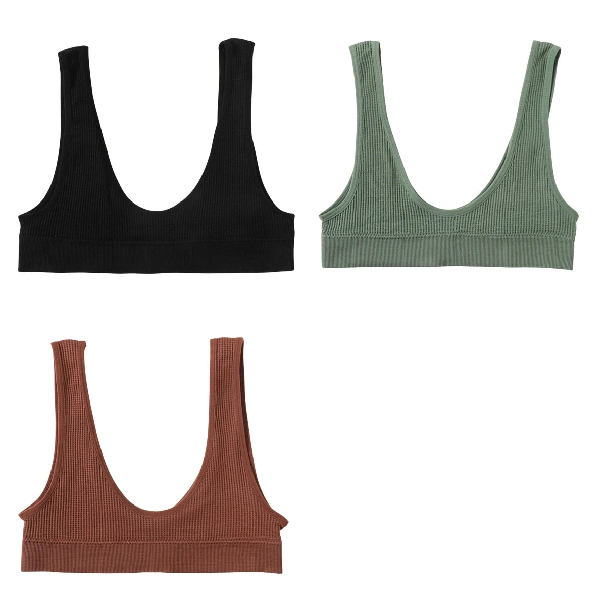 CowLost | product_id-3pcs-seamless-wireless-push-up-u-shape-bras-for-women-comfort-sport |36