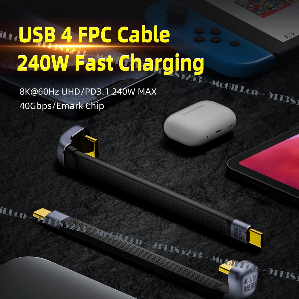 CowLost | product_id-mcgillon-240w-usb-4-0-gen3-type-c-to-type-c-cable-5a-quick-charge-thunderbolt-3-40gbps-8k-60hz |1