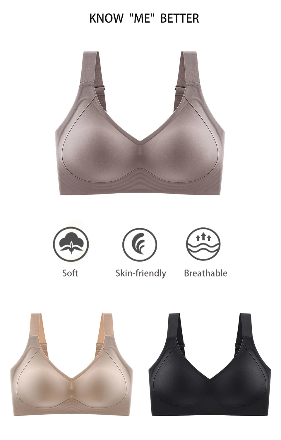 CowLost | wireless-bras-for-women-seamless-full-coverage-bra-no-underwire-soft-push-up-everyday-bralette |1