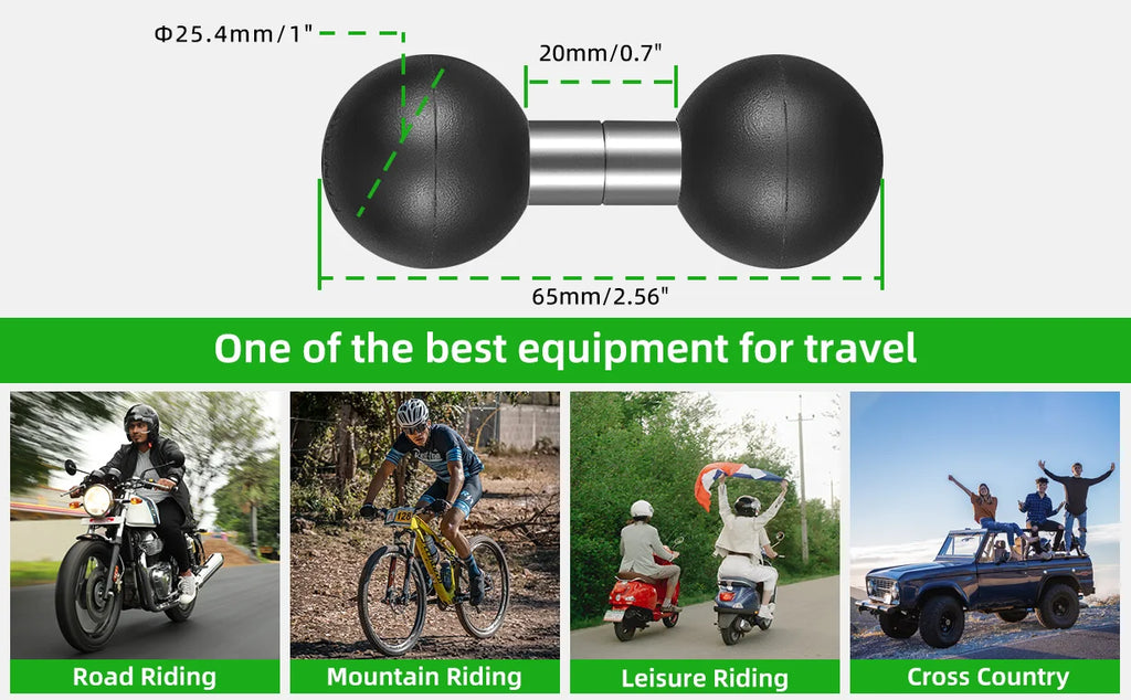 CowLost | product_id-fanaue-double-ball-mount-adapter-1-to-17mm-25mm-composite-extension-for-ram-mounts |11