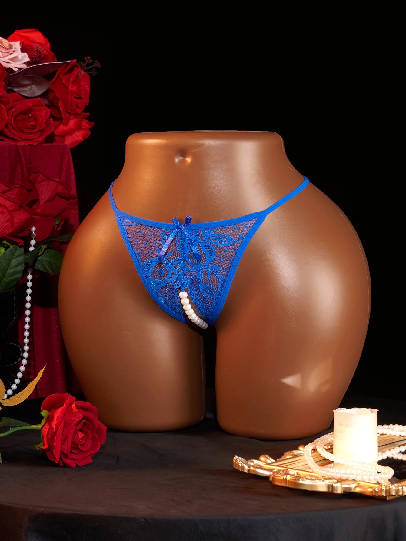 CowLost | 1pcs-women-lace-beading-panties-ladies-erotict-crotchless-thongs-g-string-lingerie |15