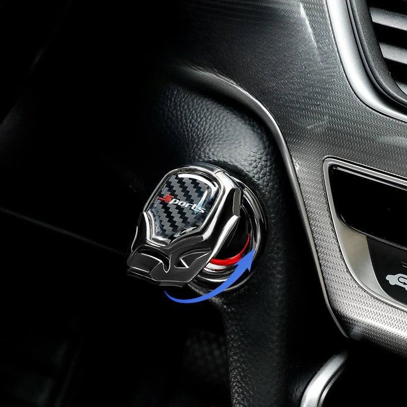 CowLost | 1pc-carbon-fiber-patterned-car-one-key-start-protective-cover-decorative-sticker-for-ignition-switch-button-interior-accessories |6