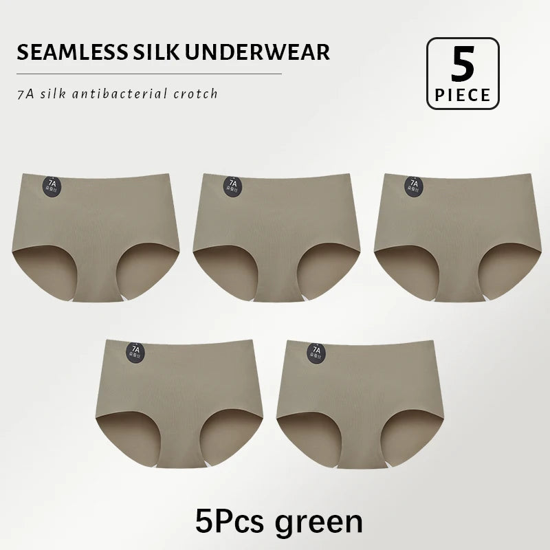 CowLost | product_id-5pcs-seamless-ultra-thin-high-elastic-mulberry-silk-womens-briefs |7