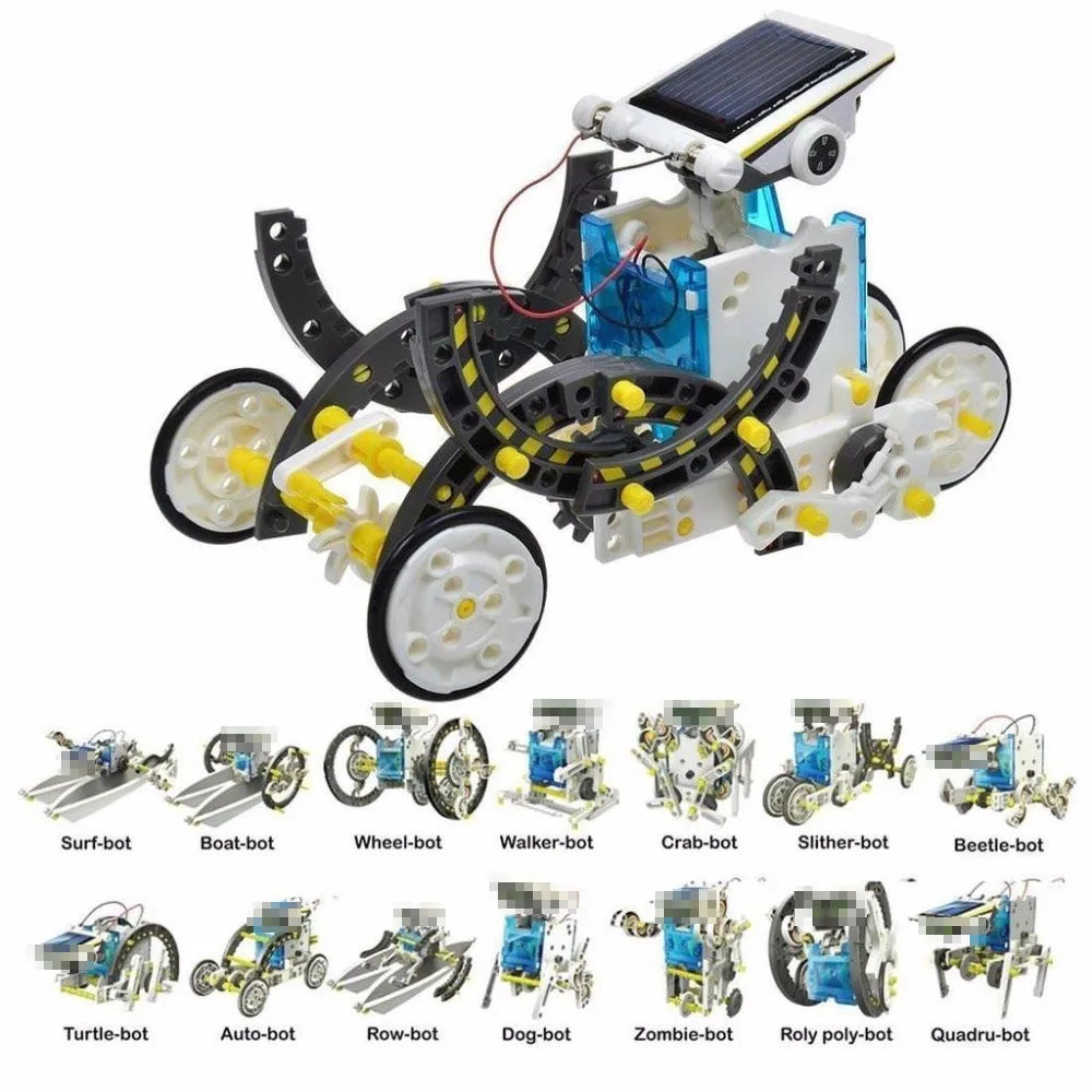 13-in-1 Solar Powered Robot Science Kit DIY Educational Building Blocks Toy for Kids