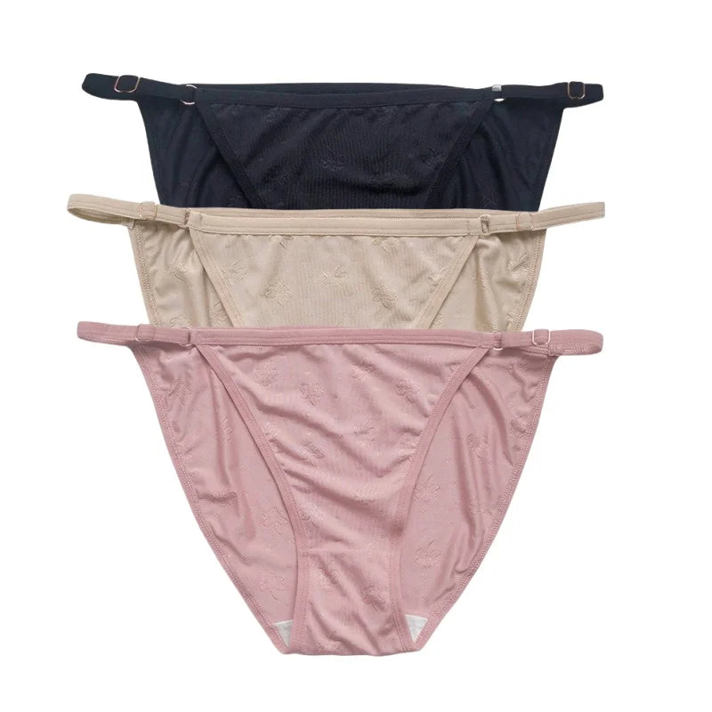 CowLost | product_id-3pcs-women-s-low-rise-ice-silk-brazilian-briefs-s-xl-solid-colors |14
