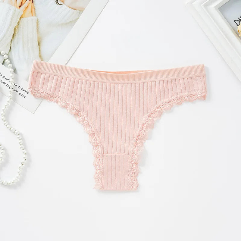 CowLost | product_id-women-cotton-low-waist-brazilian-lace-g-string-panties-t-back-m-xl |11