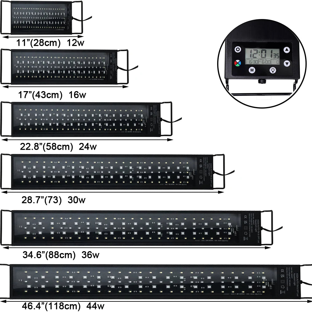 CowLost | toys-leewince-30-60cm-fish-tank-led-full-spectrum-24-7-lighting-ip68-waterproof |9