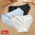 CowLost | activewear-pants-3pcs-seamless-ice-silk-lace-panties-set |43