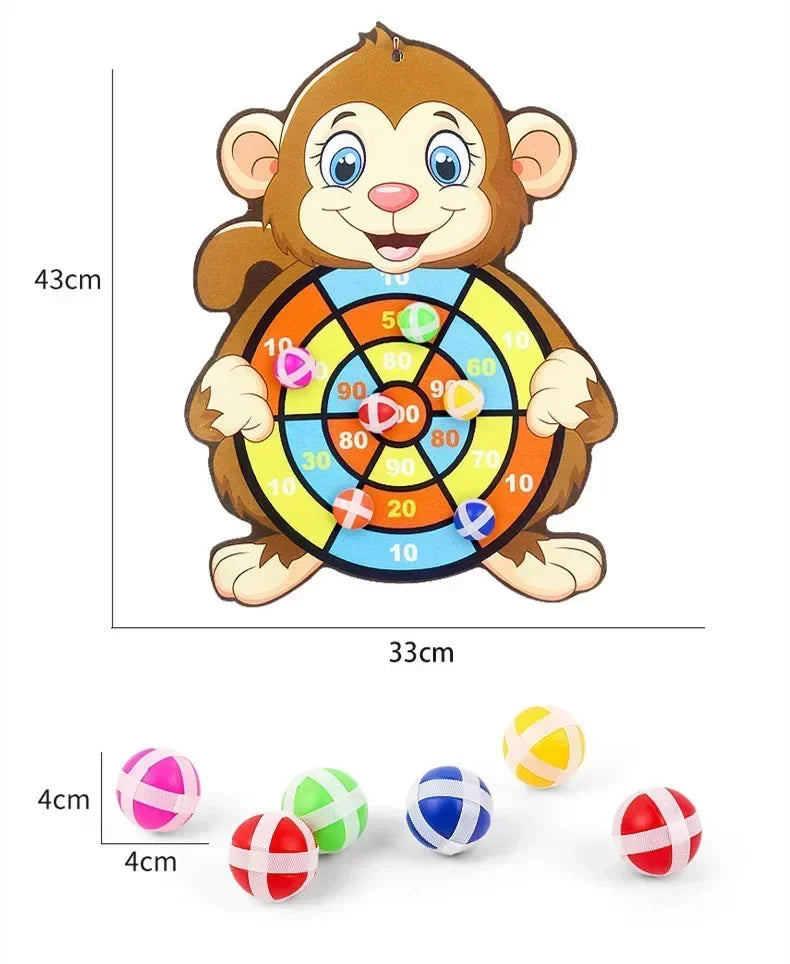 Kids Educational Sticky Ball Dart Board Montessori Indoor Sports Toy Gift