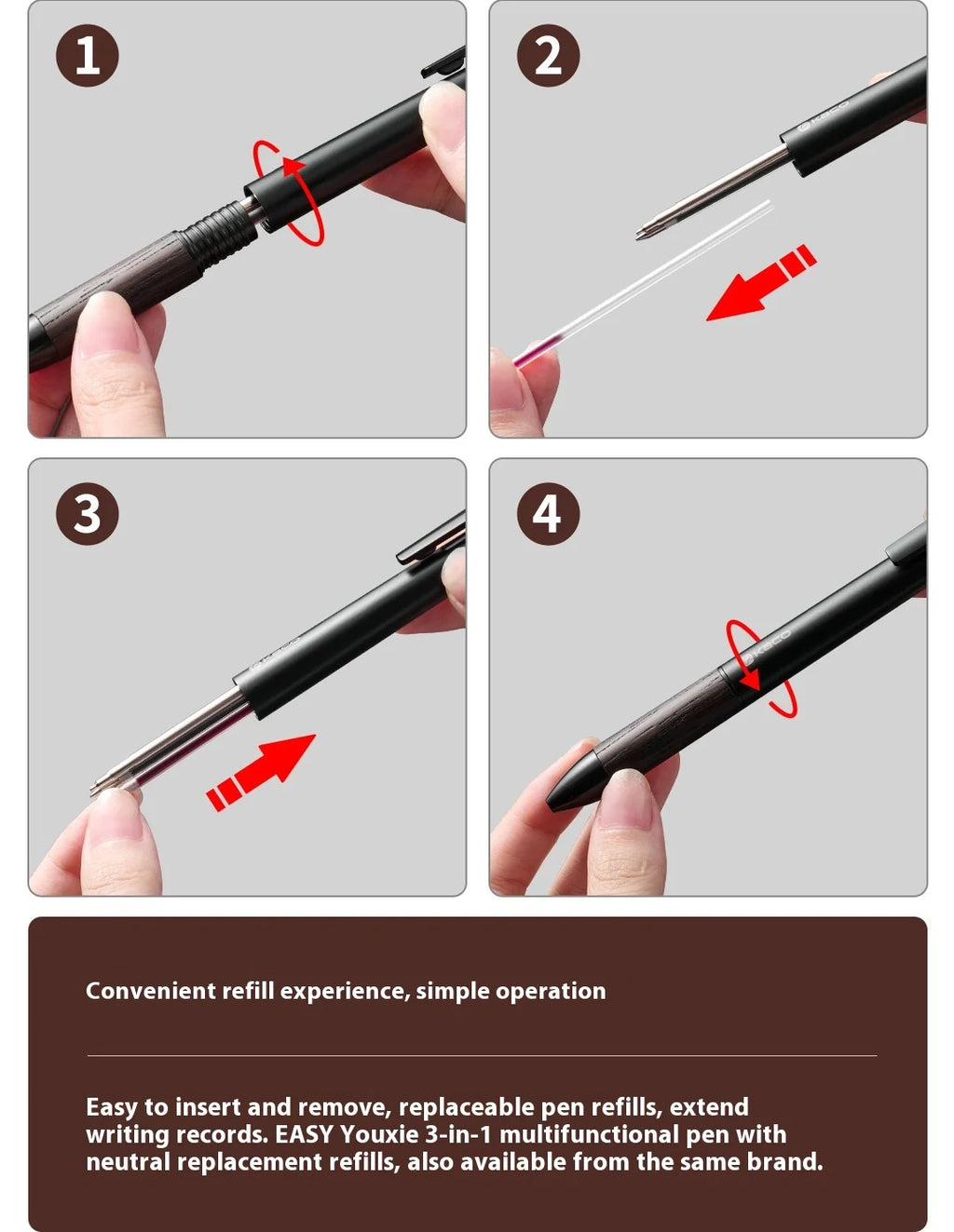 CowLost | product_id-kaco-easy-3-in-1-wooden-metal-0-5mm-gel-pen-and-mechanical-pencil-multi-purpose-writing-pen |5