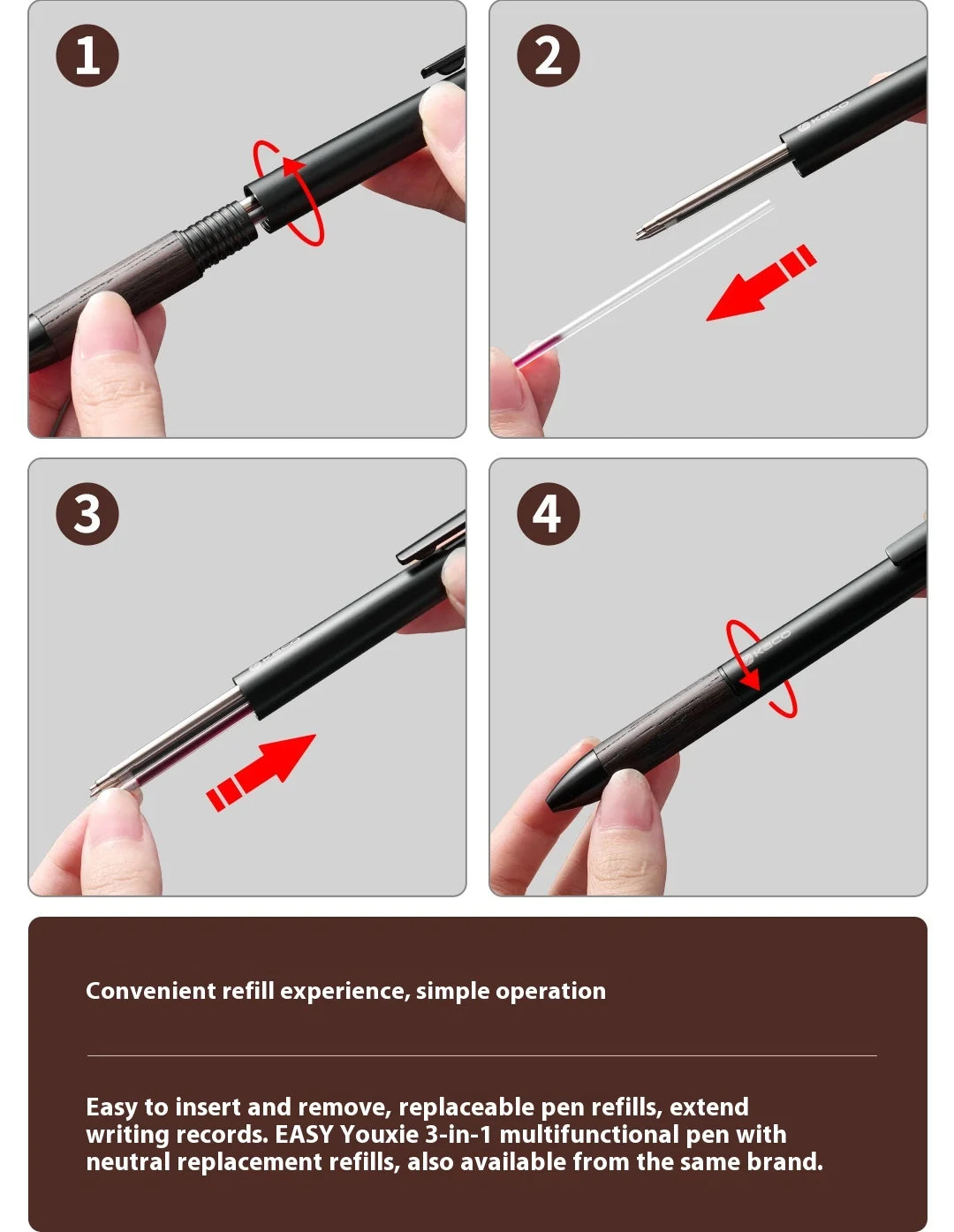 CowLost | product_id-kaco-easy-3-in-1-wooden-metal-0-5mm-gel-pen-and-mechanical-pencil-multi-purpose-writing-pen |5