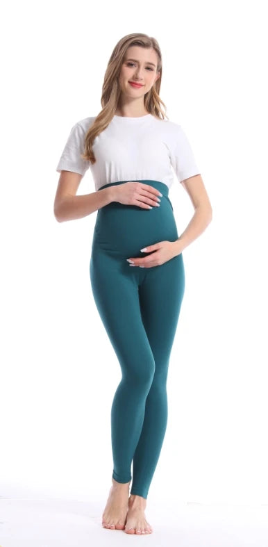 CowLost | product_id-high-waist-maternity-leggings-with-belly-support-skinny-knit-pants |13