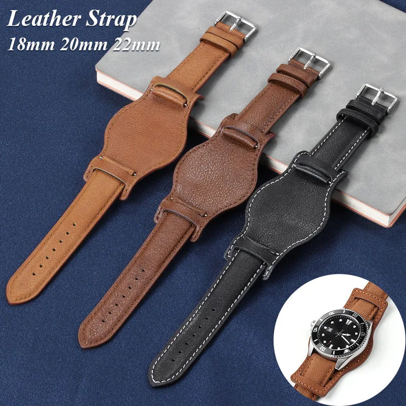 CowLost | product_id-genuine-leather-watch-strap-18mm-20mm-22mm-cowhide-vintage-replacement-band-for-seiko-rolex |1