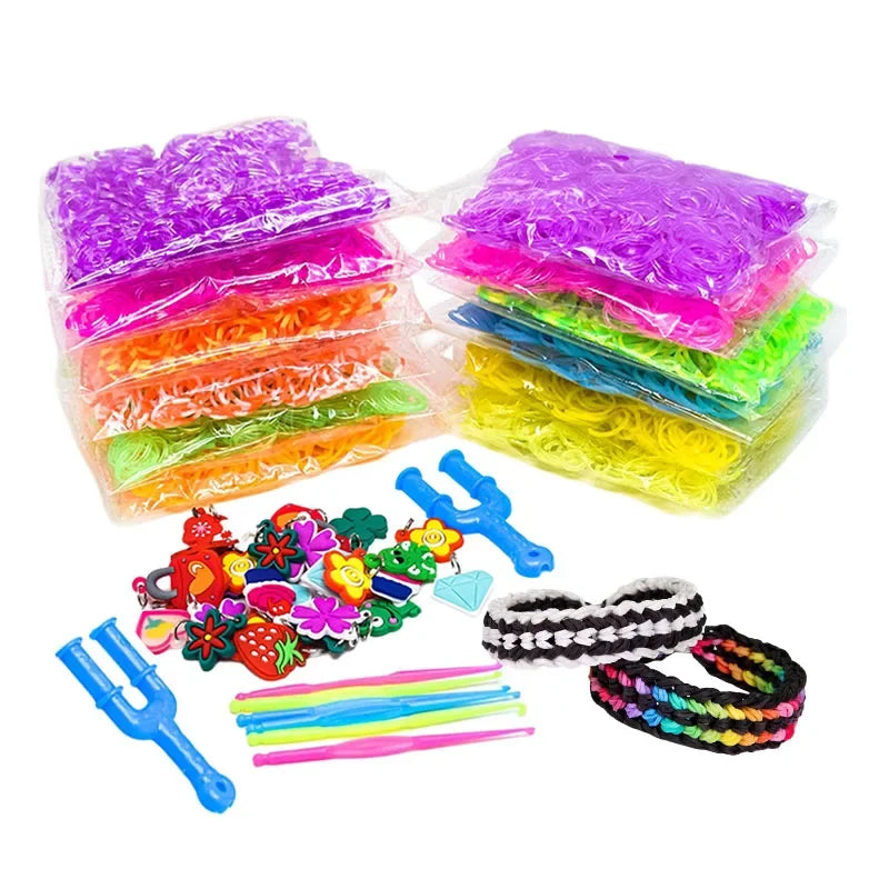 DIY Hand Knitting Machine Rubber Band Loom for Kids Colorful Bracelet Craft Toys