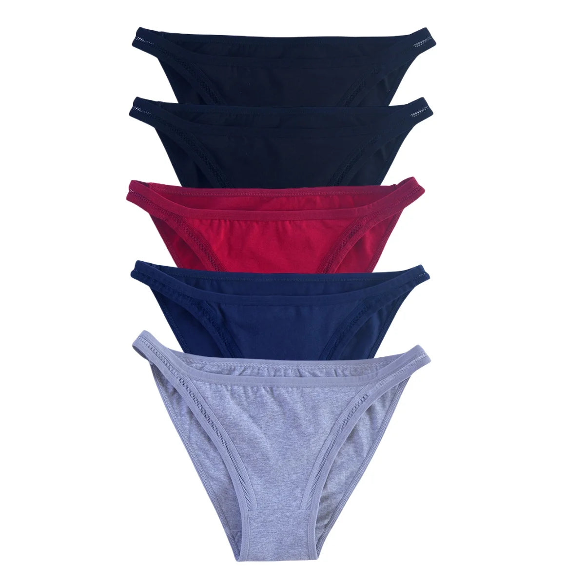 CowLost | product_id-5pcs-women-s-cotton-low-rise-breathable-solid-color-briefs-m-xl |12