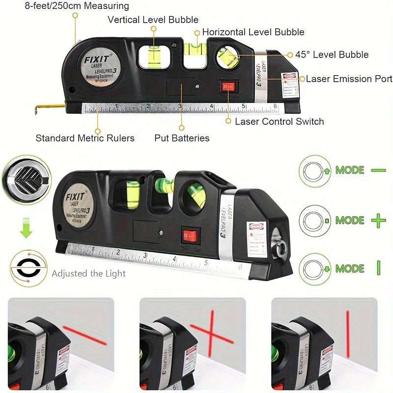 CowLost | product_id-homefish-multipurpose-laser-level-kit-with-cross-line-and-8ft-tape-measure |11