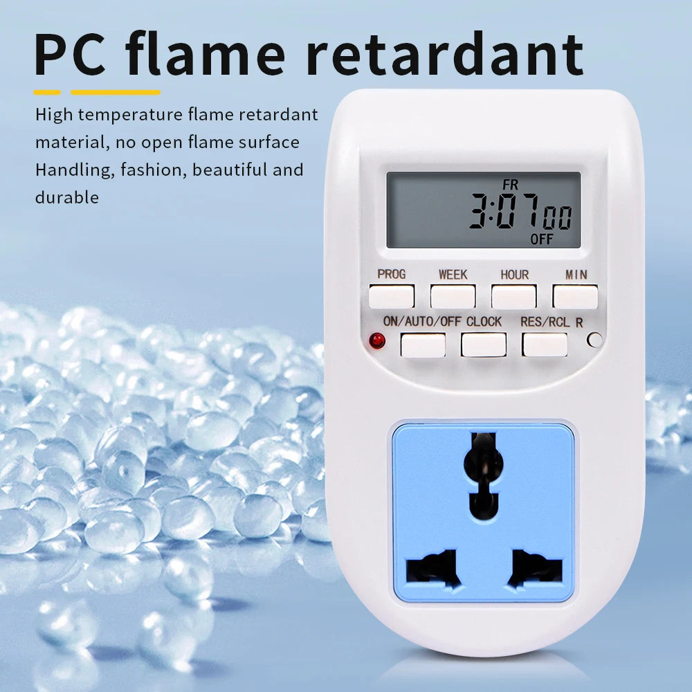 220V JUANJUAN Digital 7-Day Programmable Timer Socket EU Plug Smart Switch