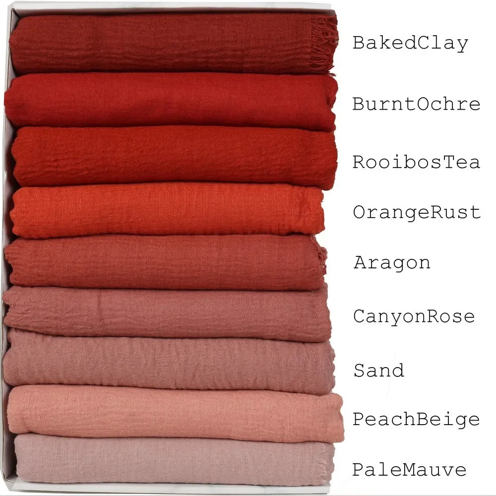 180X90CM Muslim Women Crinkle Hijab Soft Cotton Scarf