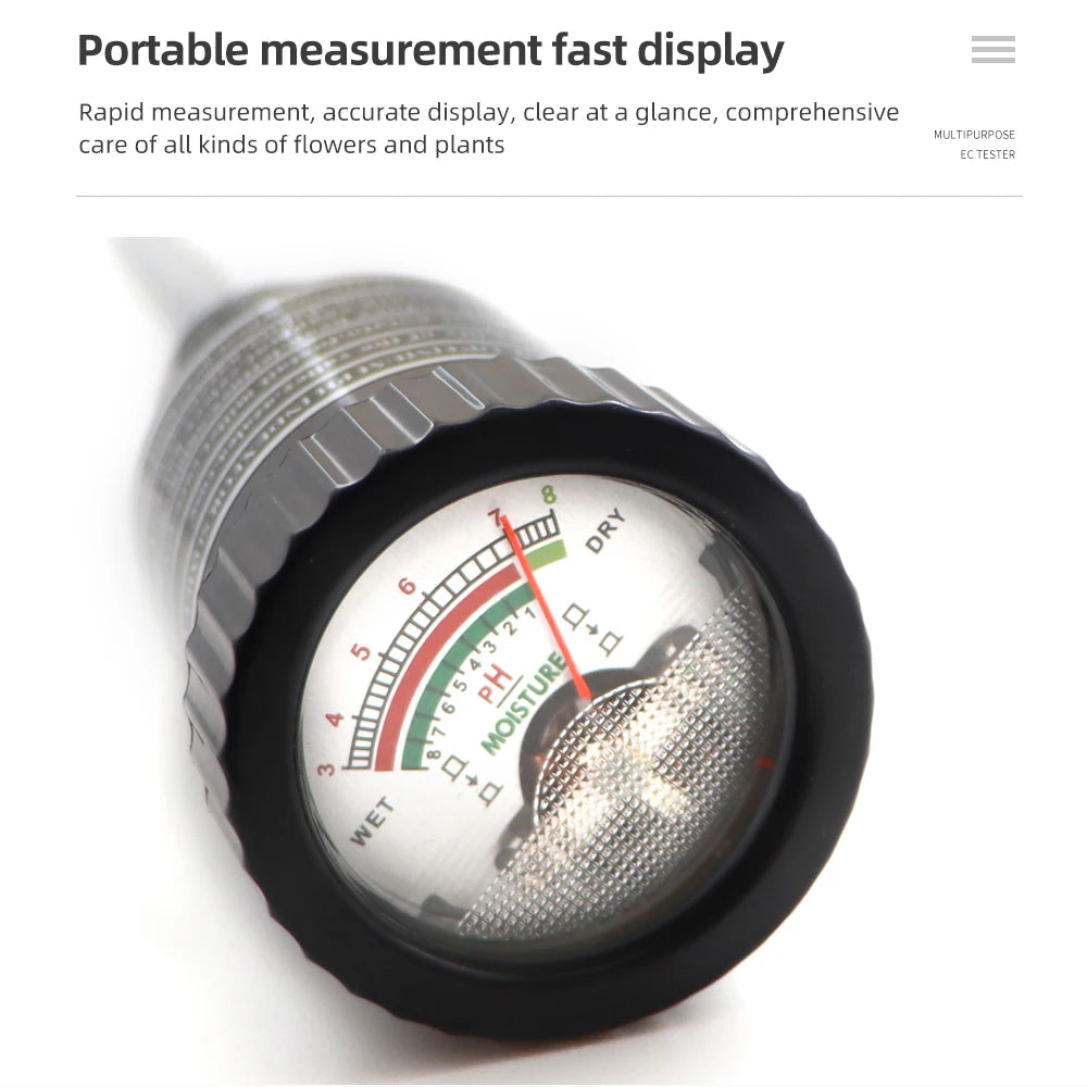 Handheld Digital Soil PH & Moisture Tester Waterproof Meter for Garden Plants