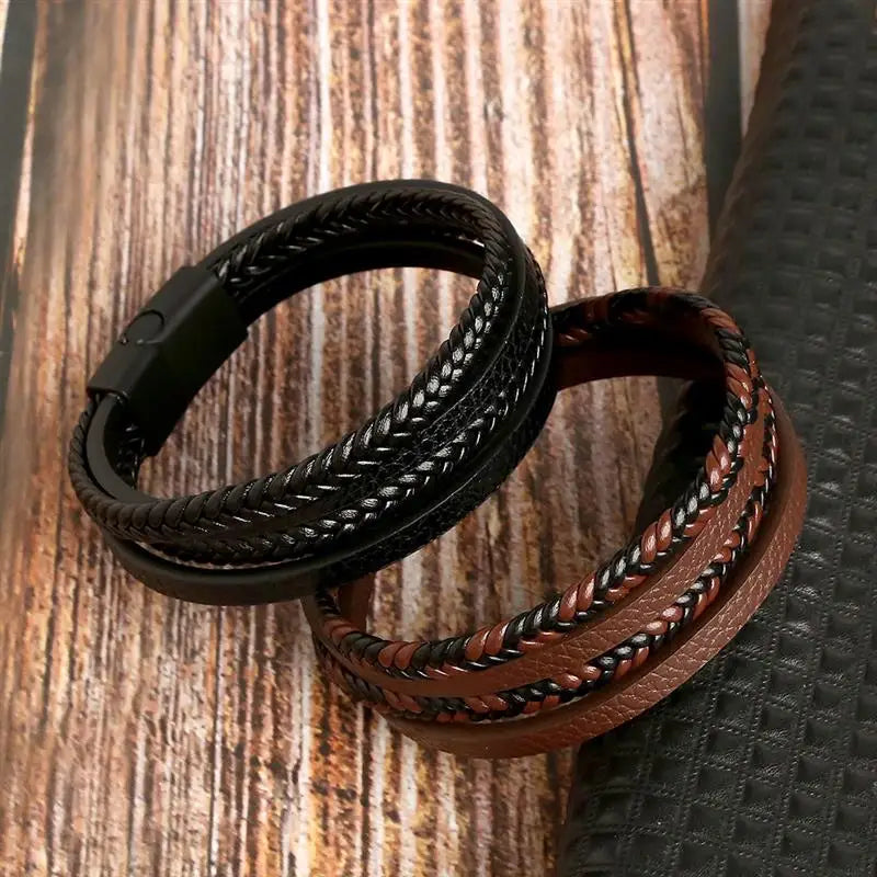 CowLost | badge-pass-holders-jiayiqi-stainless-steel-and-leather-bangle-bracelet-for-men |22