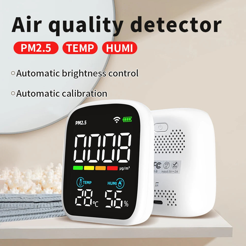 Portable WIFI Air Quality Tester with APP Control PM2.5 CO2 Temperature Humidity Meter
